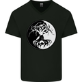 Yggdrasil Tree Mens V-Neck Cotton T-Shirt Black