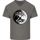Yggdrasil Tree Mens V-Neck Cotton T-Shirt Charcoal