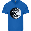 Yggdrasil Tree Mens V-Neck Cotton T-Shirt Royal Blue