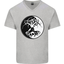 Yggdrasil Tree Mens V-Neck Cotton T-Shirt Sports Grey