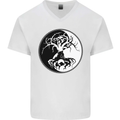 Yggdrasil Tree Mens V-Neck Cotton T-Shirt White