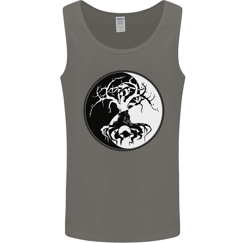 Yggdrasil Tree Mens Vest Tank Top Charcoal
