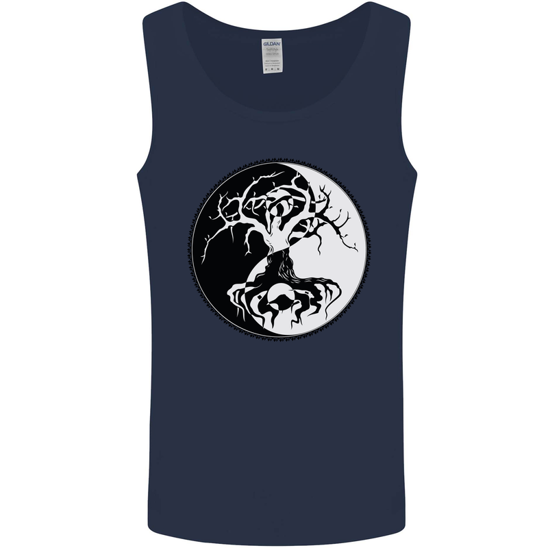 Yggdrasil Tree Mens Vest Tank Top Navy Blue