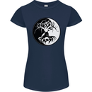 Yggdrasil Tree Womens Petite Cut T-Shirt Navy Blue