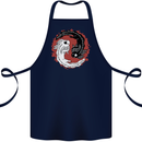 Yin Yang Axoloti Cotton Apron 100% Organic Navy Blue