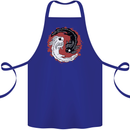 Yin Yang Axoloti Cotton Apron 100% Organic Royal Blue