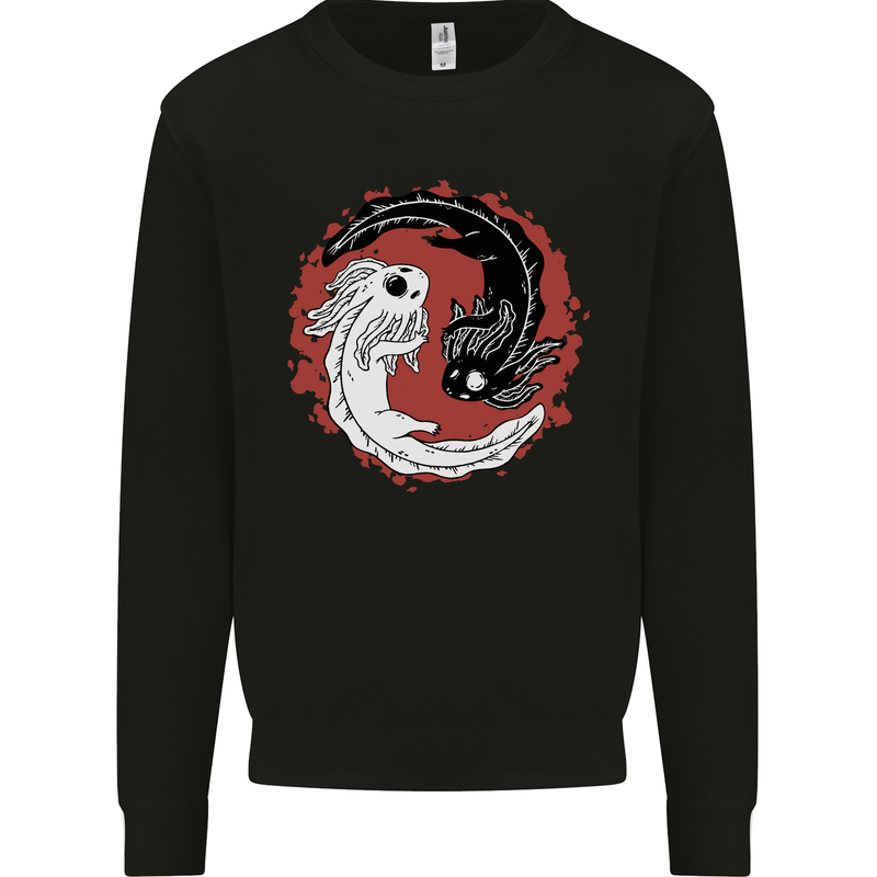 Yin Yang Axoloti Kids Sweatshirt Jumper Black