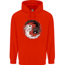 Yin Yang Axoloti Mens 80% Cotton Hoodie Bright Red
