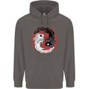 Yin Yang Axoloti Mens 80% Cotton Hoodie Charcoal