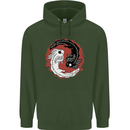 Yin Yang Axoloti Mens 80% Cotton Hoodie Forest Green