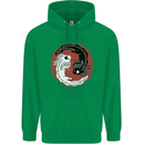 Yin Yang Axoloti Mens 80% Cotton Hoodie Irish Green