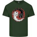 Yin Yang Axoloti Mens Cotton T-Shirt Tee Top Forest Green