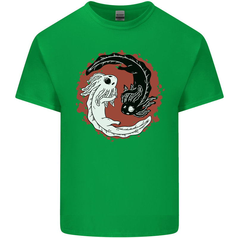 Yin Yang Axoloti Mens Cotton T-Shirt Tee Top Irish Green
