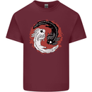 Yin Yang Axoloti Mens Cotton T-Shirt Tee Top Maroon