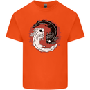 Yin Yang Axoloti Mens Cotton T-Shirt Tee Top Orange