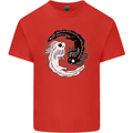 Yin Yang Axoloti Mens Cotton T-Shirt Tee Top Red