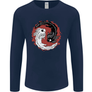 Yin Yang Axoloti Mens Long Sleeve T-Shirt Navy Blue
