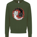 Yin Yang Axoloti Mens Sweatshirt Jumper Forest Green