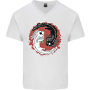 Yin Yang Axoloti Mens V-Neck Cotton T-Shirt White