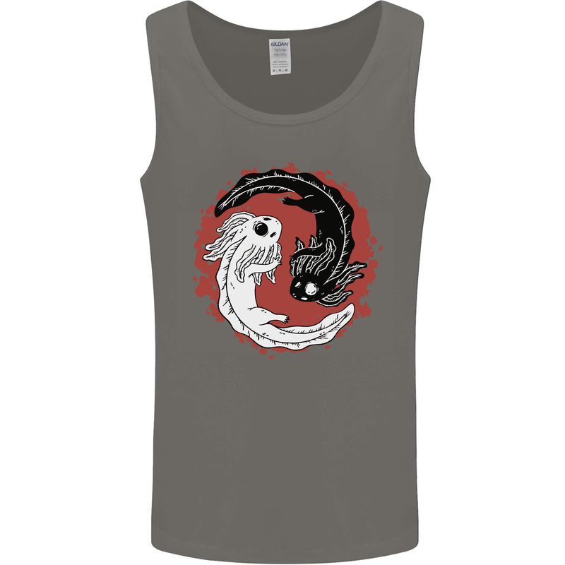 Yin Yang Axoloti Mens Vest Tank Top Charcoal