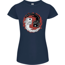 Yin Yang Axoloti Womens Petite Cut T-Shirt Navy Blue