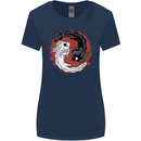 Yin Yang Axoloti Womens Wider Cut T-Shirt Navy Blue