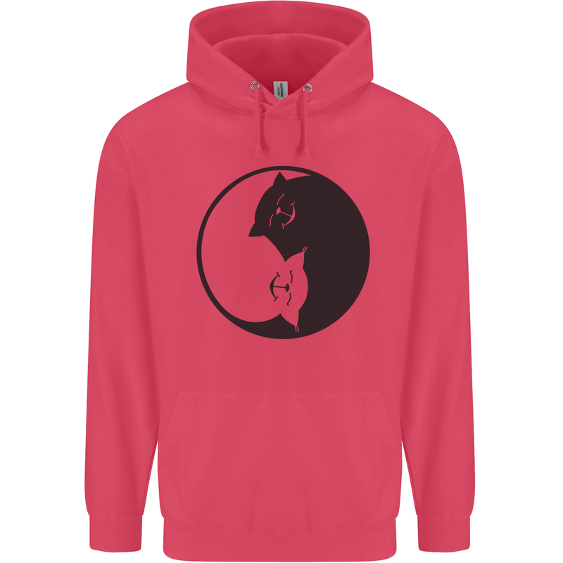 Yin Yang Cat Lover Funny Kitten Pet Childrens Kids Hoodie Heliconia