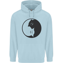 Yin Yang Cat Lover Funny Kitten Pet Childrens Kids Hoodie Light Blue