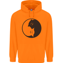 Yin Yang Cat Lover Funny Kitten Pet Childrens Kids Hoodie Orange
