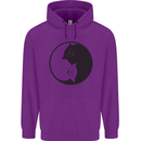 Yin Yang Cat Lover Funny Kitten Pet Childrens Kids Hoodie Purple