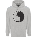 Yin Yang Cat Lover Funny Kitten Pet Childrens Kids Hoodie Sports Grey