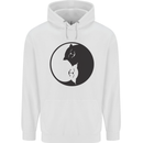 Yin Yang Cat Lover Funny Kitten Pet Childrens Kids Hoodie White