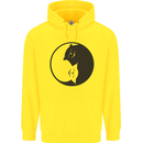Yin Yang Cat Lover Funny Kitten Pet Childrens Kids Hoodie Yellow