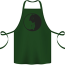 Yin Yang Cat Lover Funny Kitten Pet Cotton Apron 100% Organic Forest Green