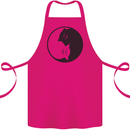 Yin Yang Cat Lover Funny Kitten Pet Cotton Apron 100% Organic Pink