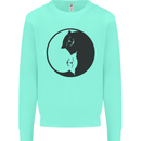 Yin Yang Cat Lover Funny Kitten Pet Kids Sweatshirt Jumper Peppermint