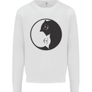 Yin Yang Cat Lover Funny Kitten Pet Kids Sweatshirt Jumper White