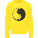 Yin Yang Cat Lover Funny Kitten Pet Kids Sweatshirt Jumper Yellow