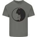 Yin Yang Cat Lover Funny Kitten Pet Kids T-Shirt Childrens Charcoal