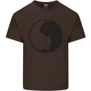 Yin Yang Cat Lover Funny Kitten Pet Kids T-Shirt Childrens Chocolate