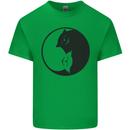 Yin Yang Cat Lover Funny Kitten Pet Kids T-Shirt Childrens Irish Green