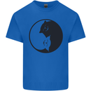 Yin Yang Cat Lover Funny Kitten Pet Kids T-Shirt Childrens Royal Blue