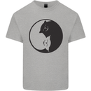Yin Yang Cat Lover Funny Kitten Pet Kids T-Shirt Childrens Sports Grey