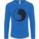 Yin Yang Cat Lover Funny Kitten Pet Mens Long Sleeve T-Shirt Royal Blue