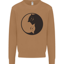 Yin Yang Cat Lover Funny Kitten Pet Mens Sweatshirt Jumper Caramel Latte