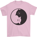 Yin Yang Cat Lover Funny Kitten Pet Mens T-Shirt Cotton Gildan Light Pink