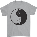 Yin Yang Cat Lover Funny Kitten Pet Mens T-Shirt Cotton Gildan Sports Grey