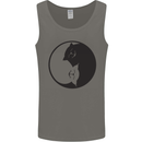 Yin Yang Cat Lover Funny Kitten Pet Mens Vest Tank Top Charcoal