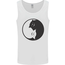 Yin Yang Cat Lover Funny Kitten Pet Mens Vest Tank Top White