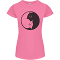 Yin Yang Cat Lover Funny Kitten Pet Womens Petite Cut T-Shirt Azalea